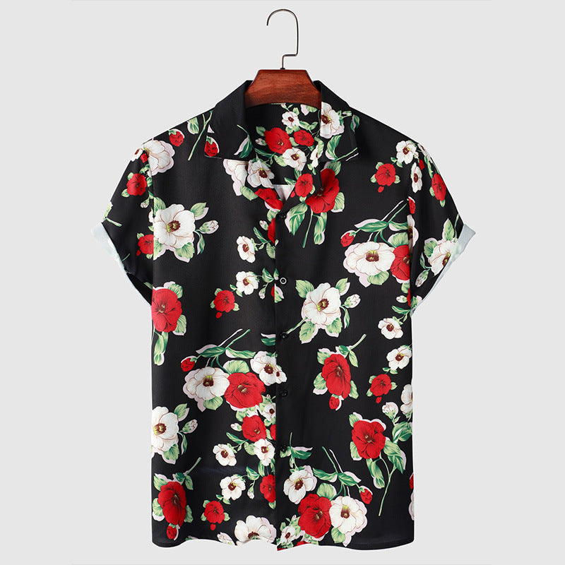 Men's Trendy Hawaiian Short Sleeve Floral Shirt