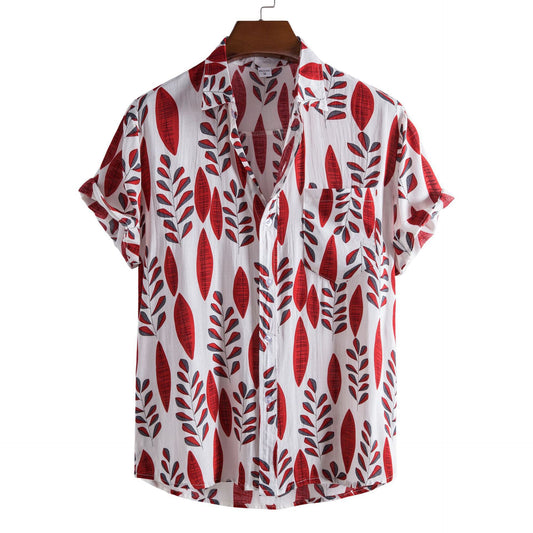 Fashion Shirt Creative Printing Pattern Lapel Shirt