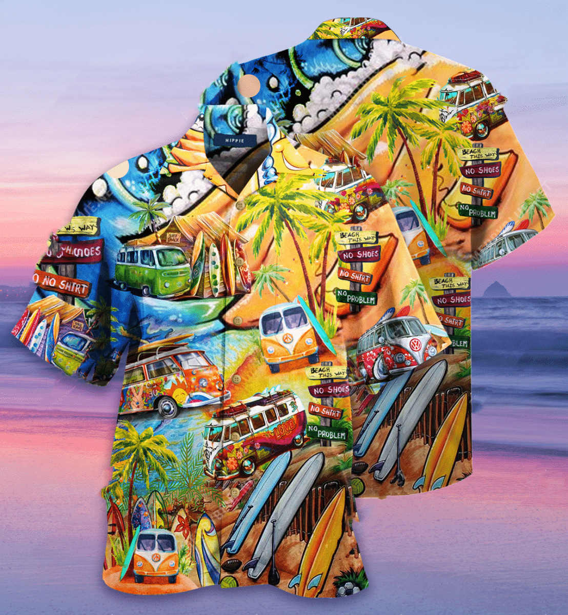 Men's Digital Printed Santa Hawaiian Beach Shirt