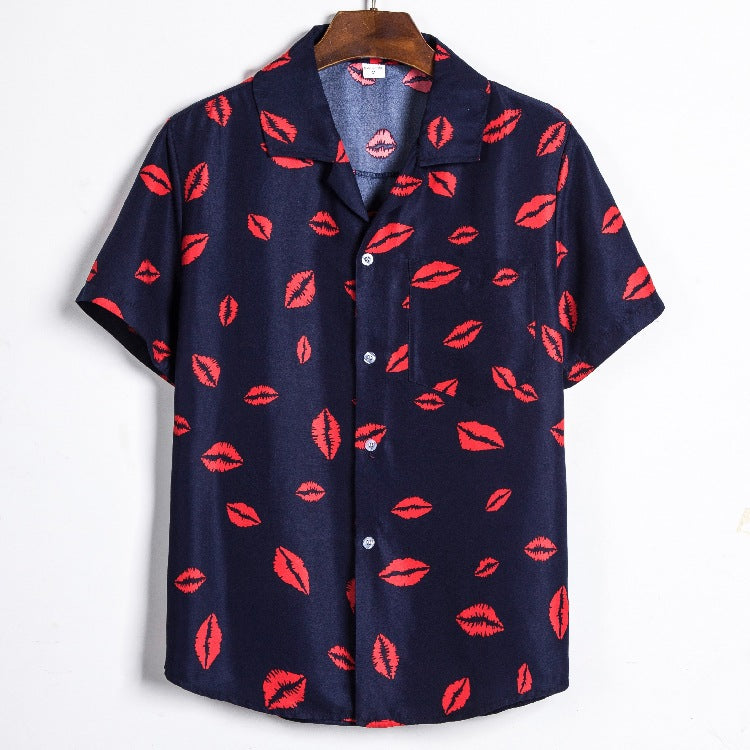 Printed Shirt Men's Hawaiian Short Sleeve