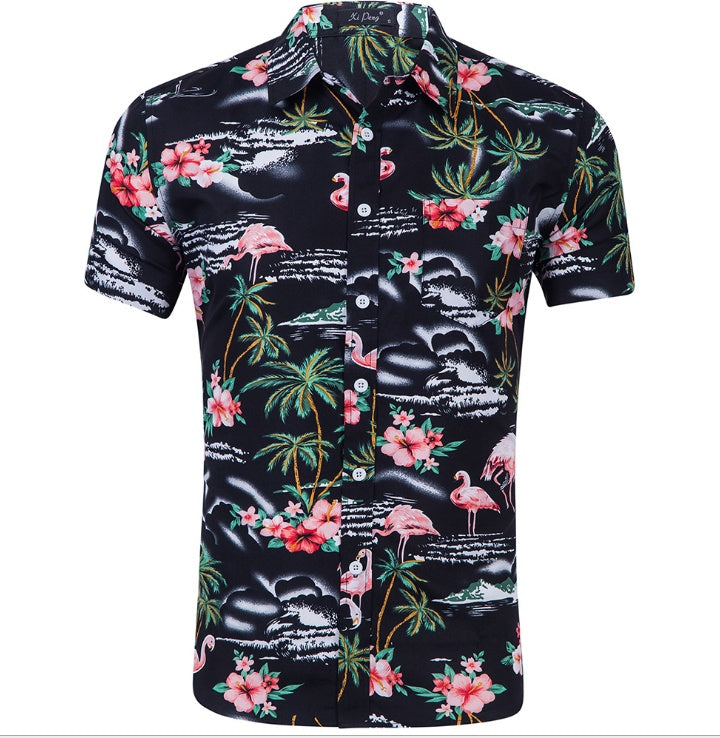 Beachside Christmas Party: Men's Christmas Hawaiian Shirt. The perfect shirt for a festive gathering with a touch of island flair