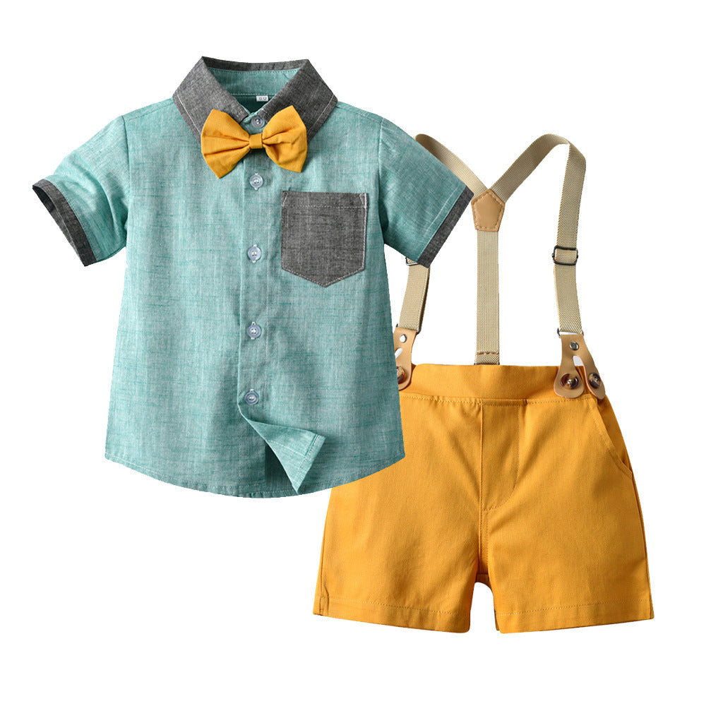 Children's short-sleeve shirts with collared lapels, perfect for a smart casual look