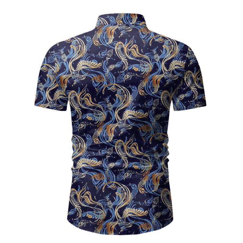 Beach Shirt Hawaiian Short-sleeved Floral Shirt