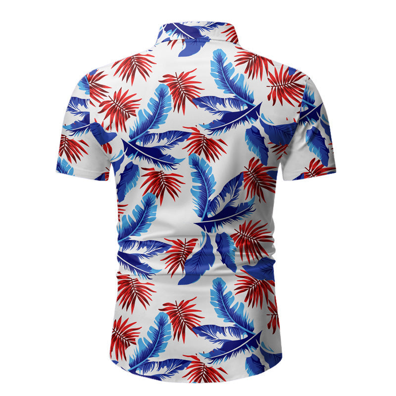 Men's Beach Hawaiian Short Sleeve Floral Shirt