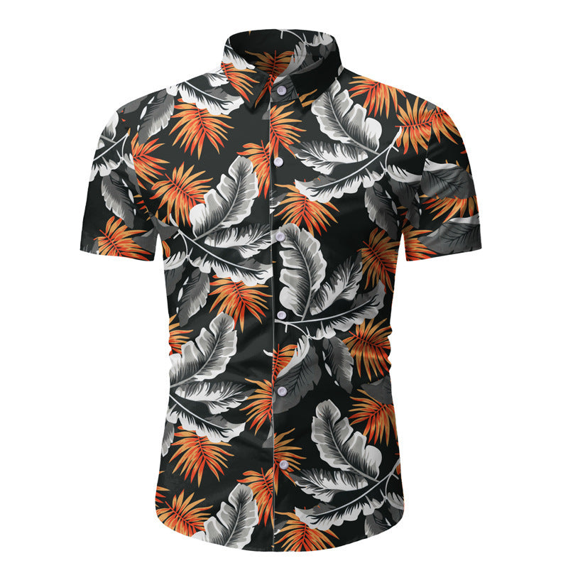 Men's Beach Hawaiian Short Sleeve Floral Shirt