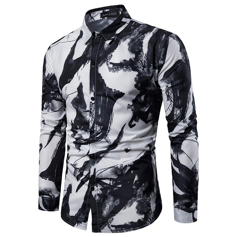 Men's Long Sleeve Fashion Printed Shirt