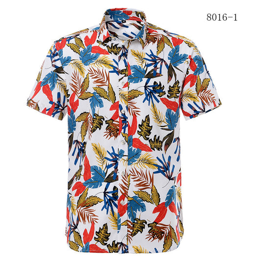 Hawaiian Print Short Sleeve Men's Shirt