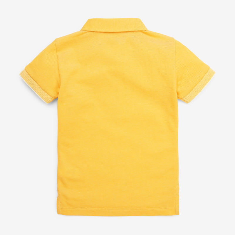 Boys' New Short-Sleeved Solid Color Cotton T-Shirt