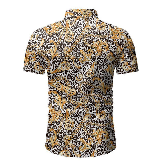 Men's Shirt Hawaiian Beach Short-sleeved Floral Shirt