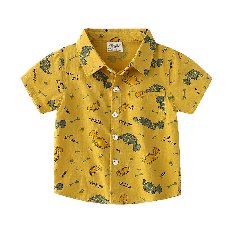 Soft cotton comfort: Boy's summer shirt with short sleeves.
