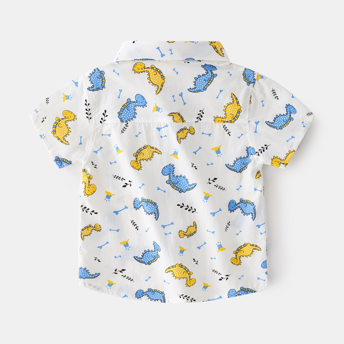 Boys' Funny Dinosaur Printed Summer Short-Sleeved Beach Shirt