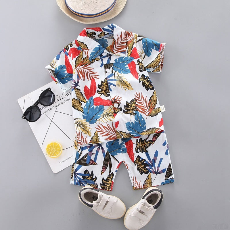 Boy's Hawaiian Beach Ethnic Style Digital Printed Hawaiian Shirt