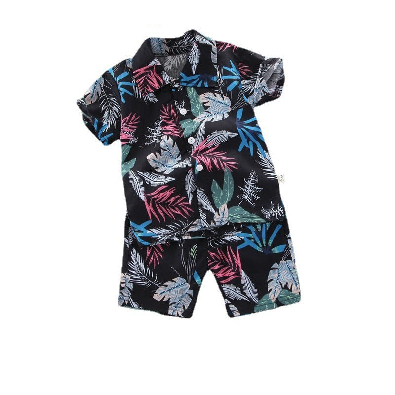 Boy's Hawaiian Beach Ethnic Style Digital Printed Hawaiian Shirt