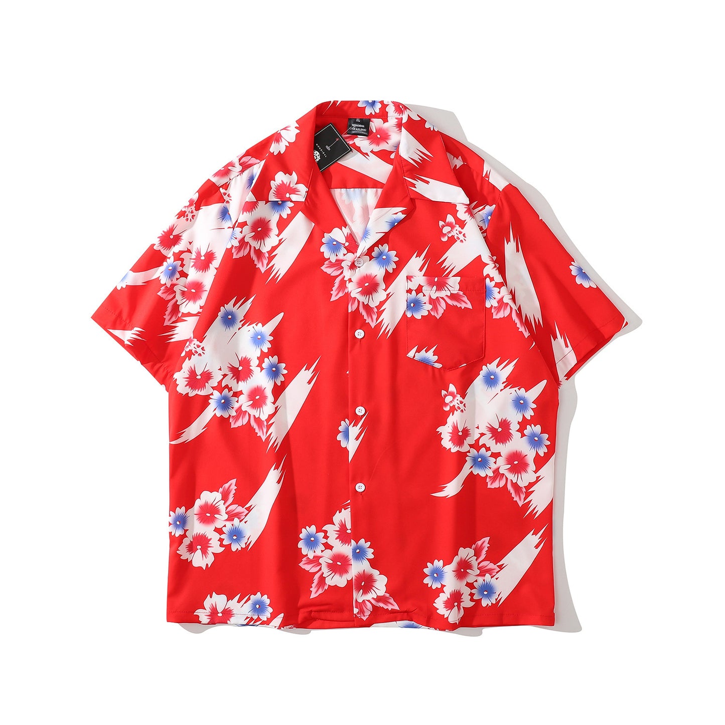 Hawaiian Beach Flower Loose Short Shirt
