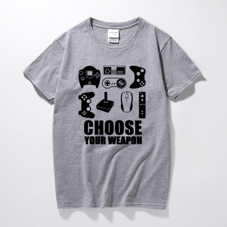 Grey color game controller t shirt