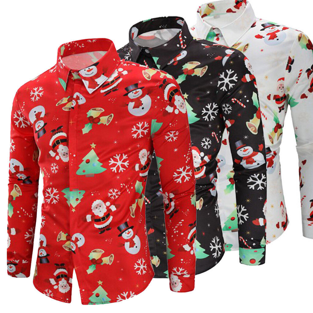 Men's Long-Sleeve Christmas Shirt: Spread Holiday Cheer. Festive prints and cozy comfort in this long-sleeve casual shirt