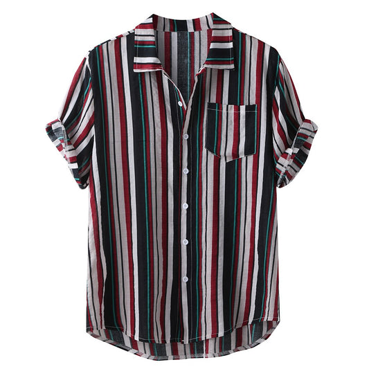 Hawaiian striped casual shirt - Teefirms.com