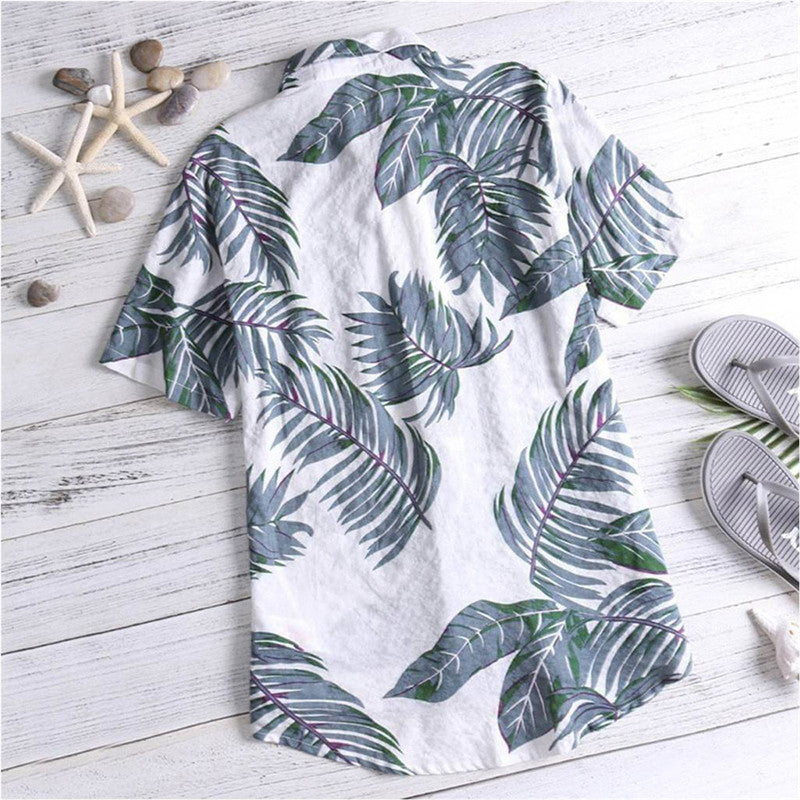 Hawaiian style casual beach vacation printed men's shirt