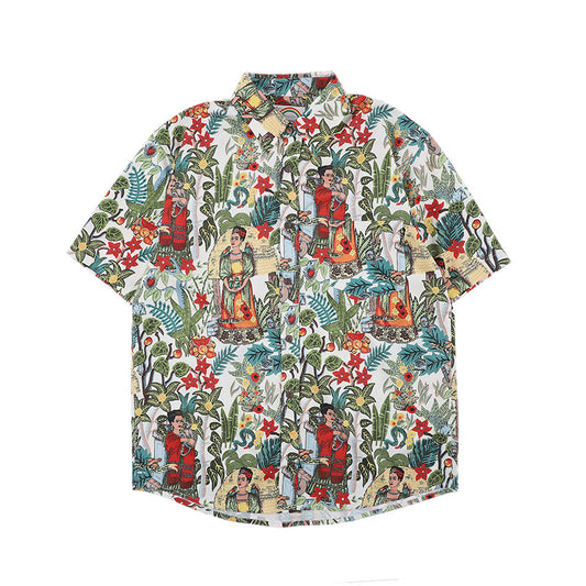 Hawaiian shirt with short sleeves