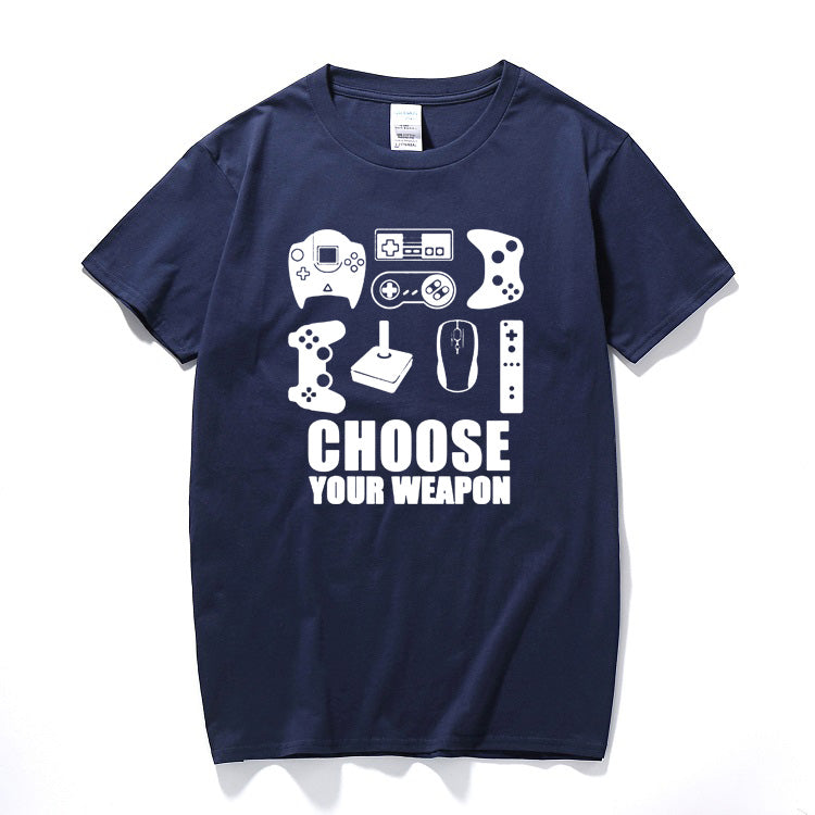 Navy blue game controller shirt