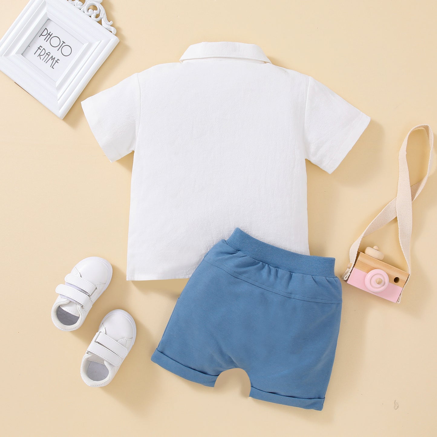 Kids Classic Summer Beach Type Shirt, Shoe & Shorts Set