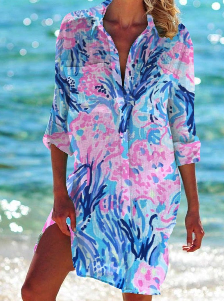 Women's Hawaiian Style Bikini Beachwear Shirt