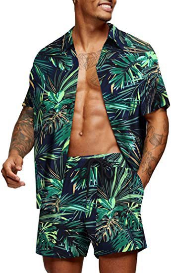 Hawaiian Youth Floral Print Casual Shirt Set