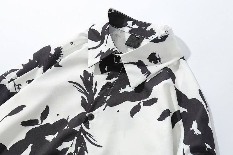 Men's Unique Print Long Sleeve Hawaiian Shirt