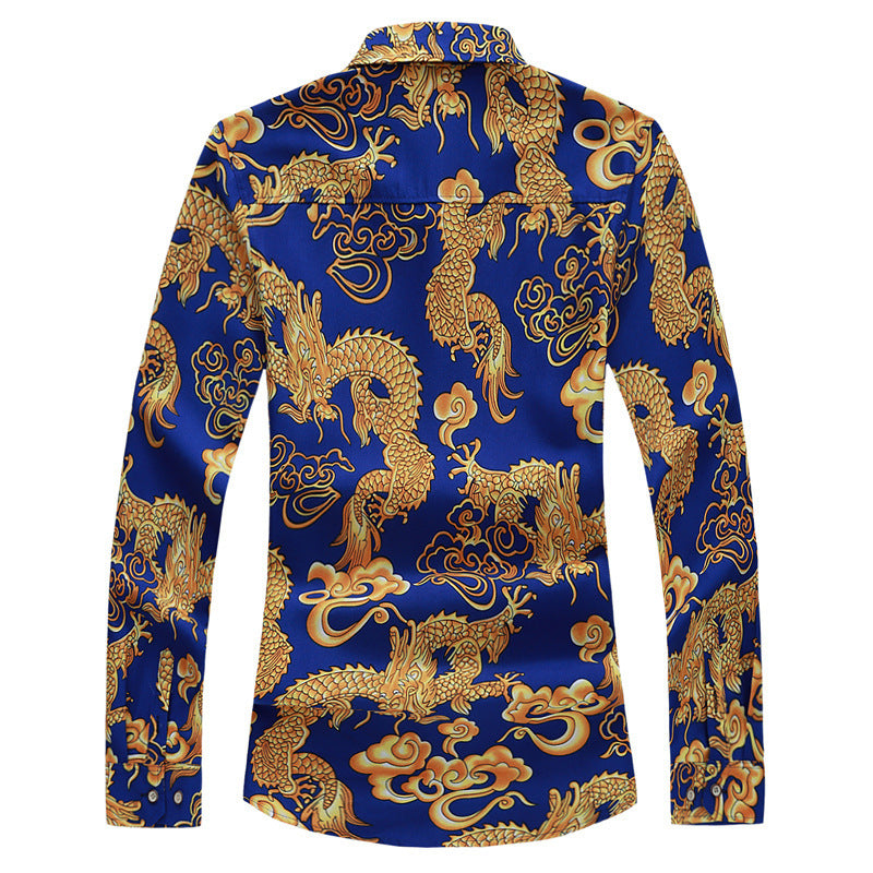 Chinese style casual long sleeve shirt