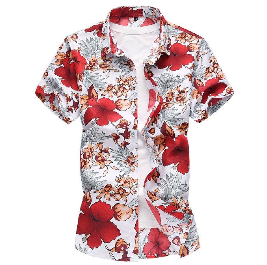 Sleigh Bells & Mai Tais (Short Sleeve): Bring a touch of tropical flair to your Christmas party look with this festive Hawaiian shirt