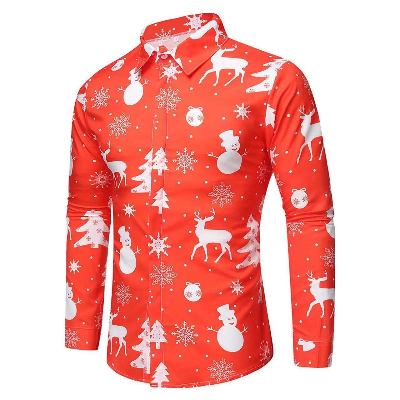 Santa's Island Getaway (Long Sleeves!): Spread holiday cheer in a festive, long-sleeve Hawaiian shirt featuring Christmas imagery.