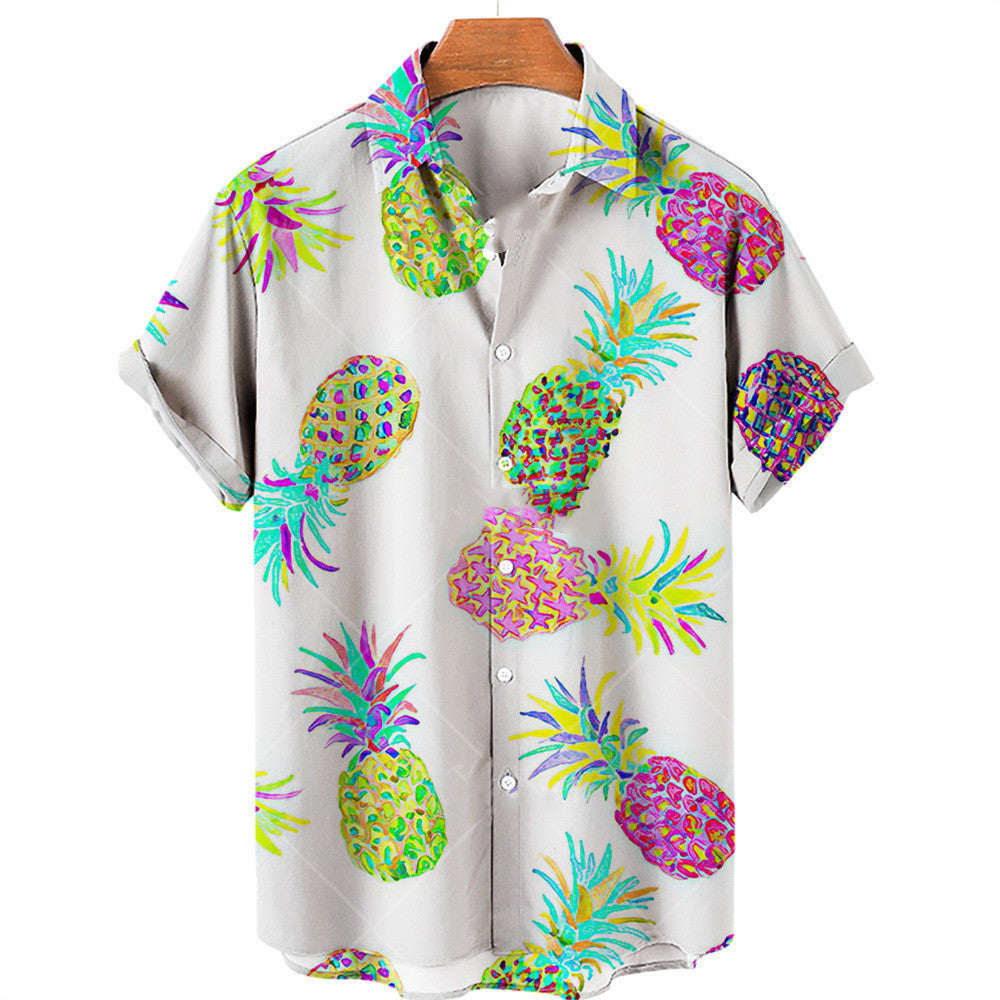 Fashion Casual Fruit Print Hawaiian Shirt