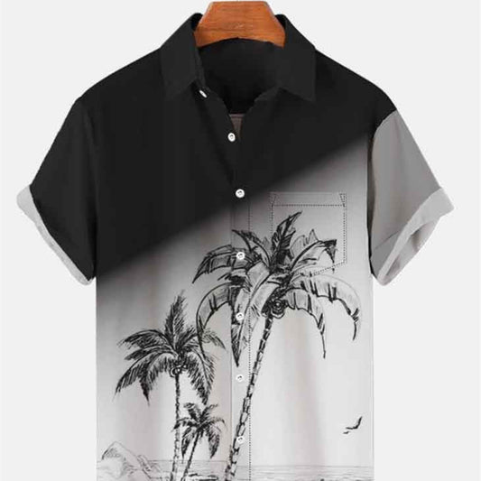 Men's Fashion Casual 3D Digital Printing Hawaiian Shirt