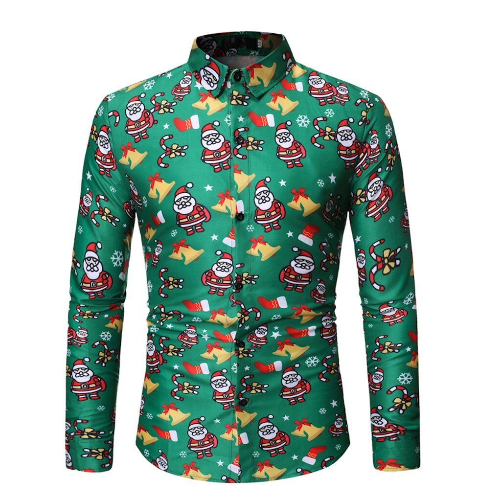 Holiday Cheer with a Retro Twist: Men's Long-Sleeve Vintage Christmas Shirt. Celebrate the season in style with a classic, festive print on this comfortable long-sleeve shirt. 