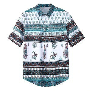 Sacred Blue Slim Hawaiian Shirt