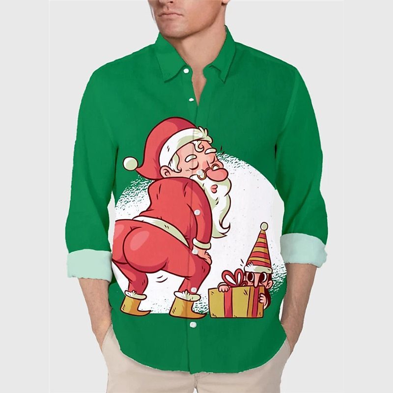 3D Digital Printed Christmas Style Long Sleeve Shirt