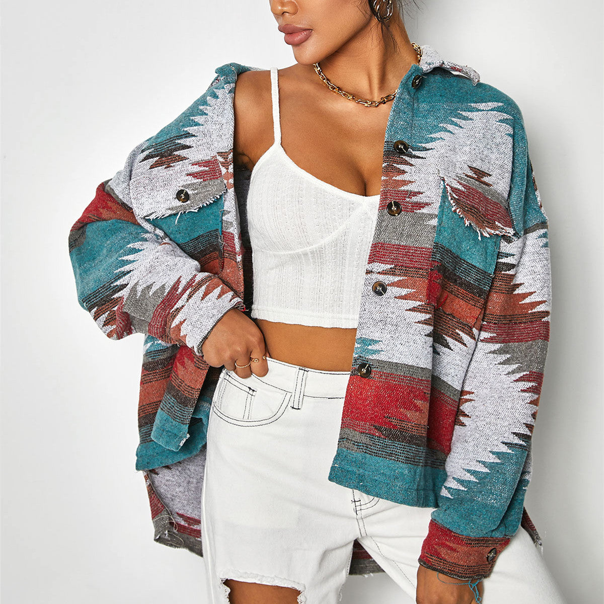 Women's Ethnic Style Hawaiian Beach Shirt – embrace cultural diversity with this stylish top.