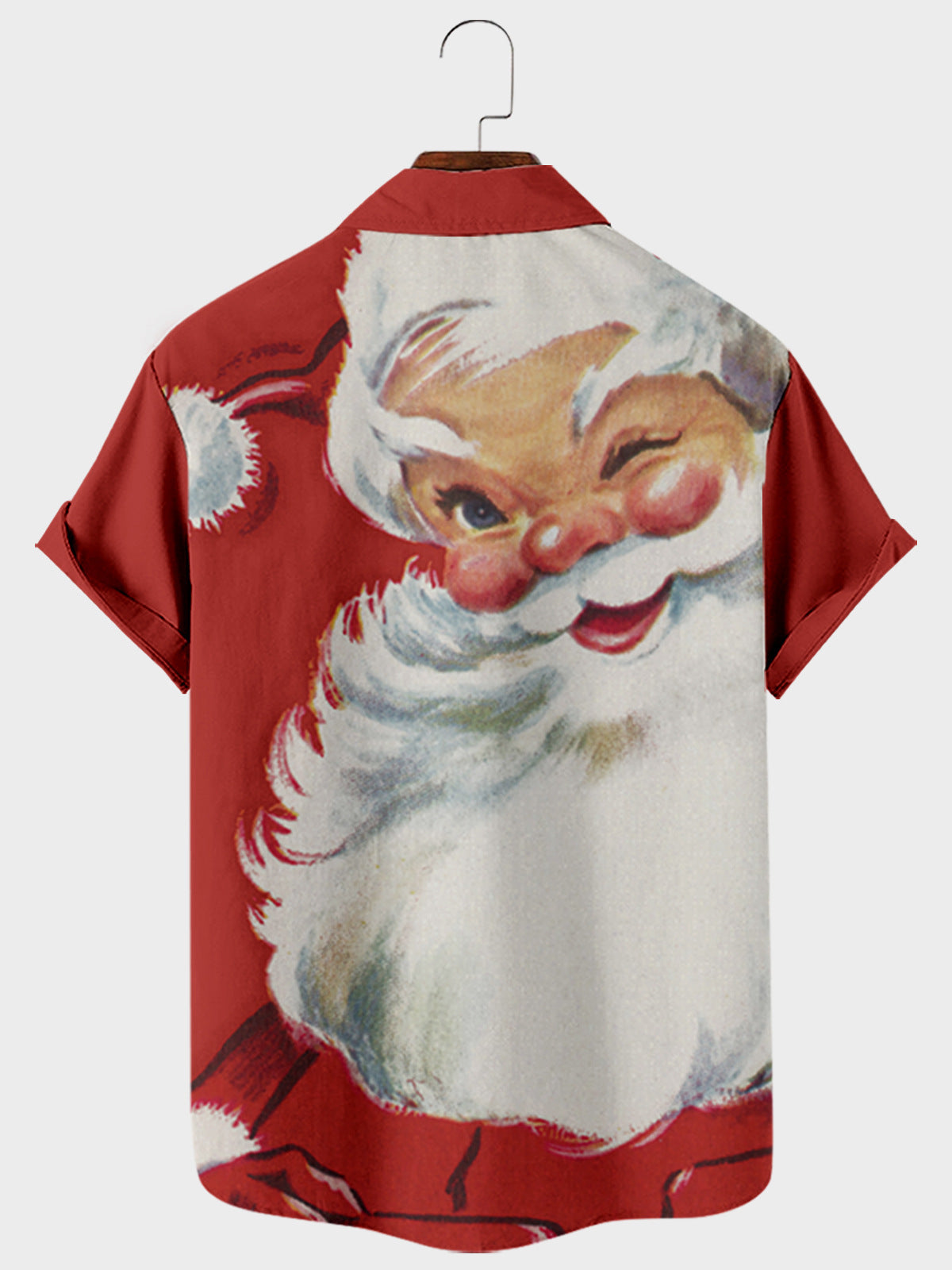 Santa Claus Digital Print Hawaiian Fashion Style Beach Shirt