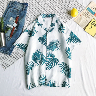 Loose beach holiday Hawaiian floral shirt