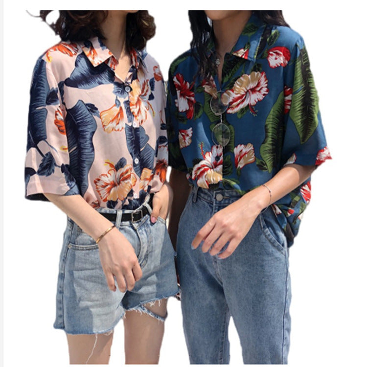 Women's Vintage Retro Style Hawaiian Shirt – channel old-school charm with this timeless top.