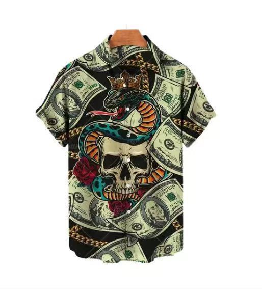 Shopee 3D Digital Printing Hawaiian Men's Shirt