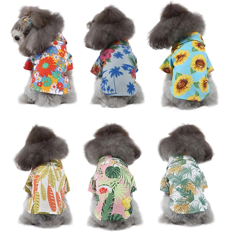 Puppies Summer Comfortable Hawaiian Floral Type Dog Shirt