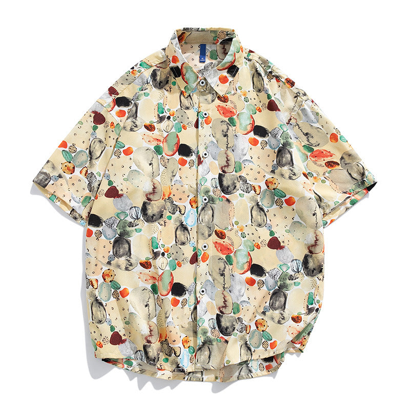 Japanese Shirt Hawaiian Stretch Short Sleeve
