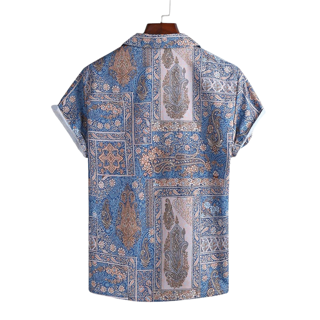 Summer men's short sleeve shirts featuring casual printed designs. ideal for summer relaxation and beach outings