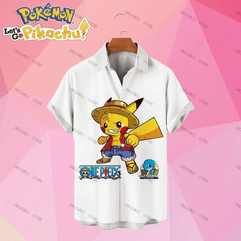 Angry Mood's Pikachu 3D-printed Hawaiian-style short-sleeve shirt