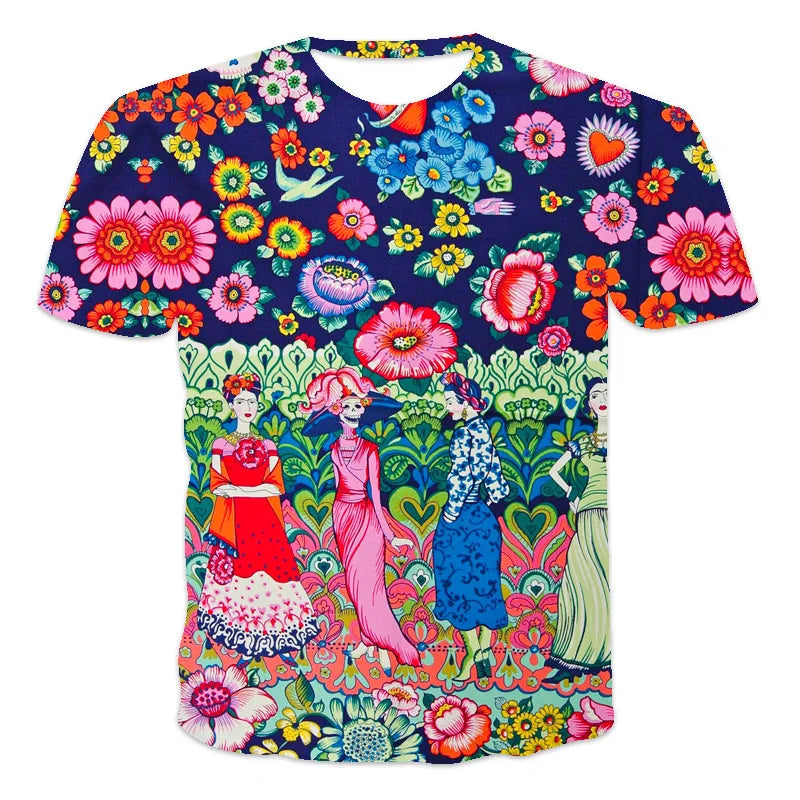 Men's Floral Pattern Beach Style Short Sleeve Hawaiian T-shirt