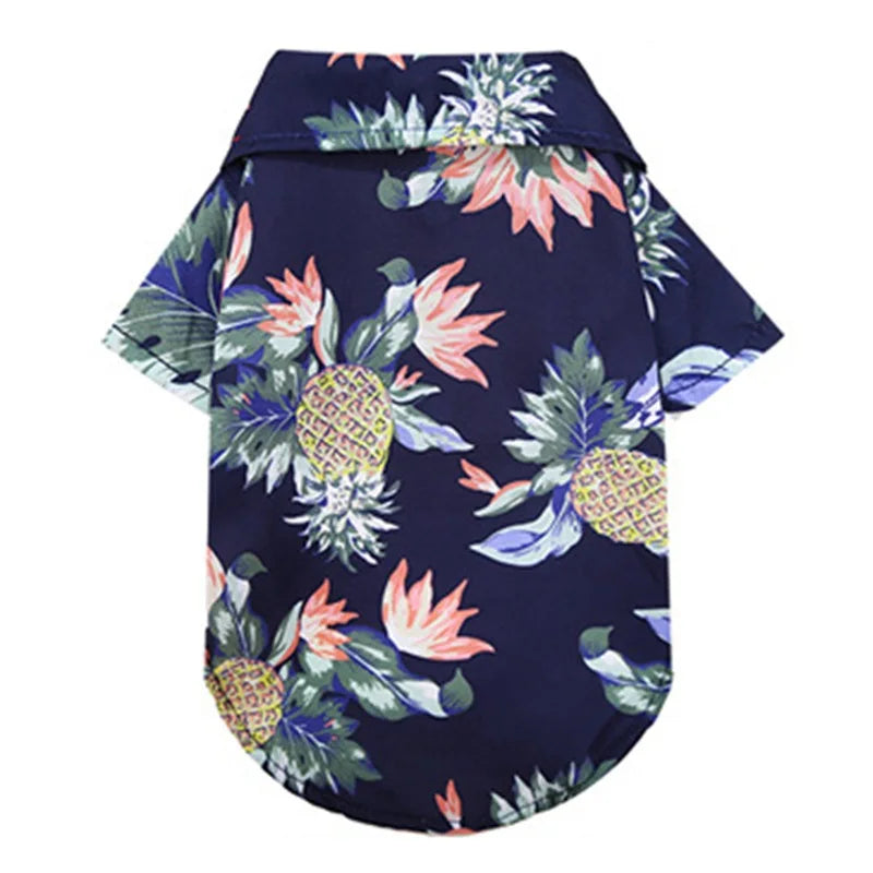 Colorful Tropical Leaf Printed Hawaiian Shirts For Dogs