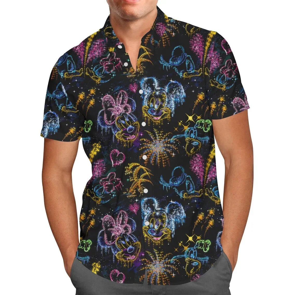Safari Mickey Ears Sketched Disney Hawaiian shirt