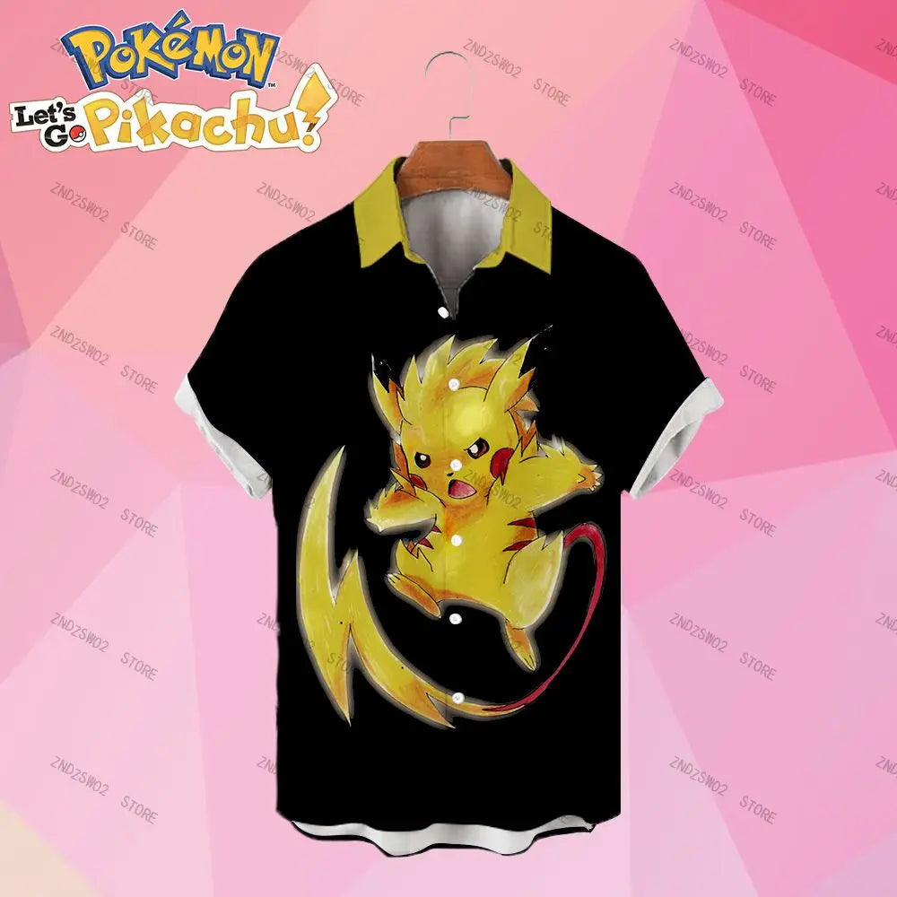 Popular Pokémons Angry Looks Printed Hawaiian Shirt