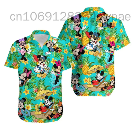 Mickey Mouse And Minnie Mouse Funny Disney Style Hawaiian Party Shirt